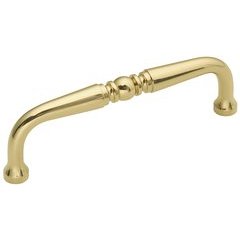Power and Beauty Pull 3-1/2 inch Center to Center Polished Brass Power and Beauty Pull 3-1/2 inch Center to Center Polished Brass