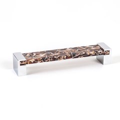 Static 6-5/16 Inch Center to Center Brown Transparent Polished Chrome Cabinet Pull Static 6-5/16 Inch Center to Center Brown Transparent Polished Chrome Cabinet Pull
