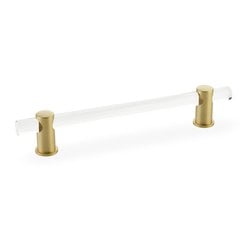 Lumiere Pull 6" C/C Clear Acrylic & Satin Brass Lumiere Pull 6" C/C Clear Acrylic & Satin Brass