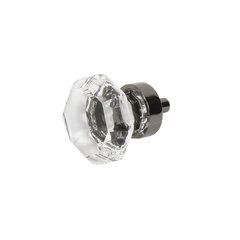 Glamour Knob 1-3/8" Dia Transparent W/ Matte Black Base Glamour Knob 1-3/8" Dia Transparent W/ Matte Black Base