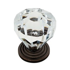 Design Facets 1-1/4 Inch Diameter Statuary Bronze & Clear Cabinet Knob Design Facets 1-1/4 Inch Diameter Statuary Bronze & Clear Cabinet Knob