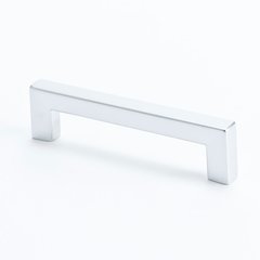 Square 3-3/4 Inch Center to Center Dull Chrome Cabinet Pull Square 3-3/4 Inch Center to Center Dull Chrome Cabinet Pull