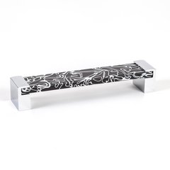Static 6-5/16 Inch Center to Center Black Transparent Polished Chrome Cabinet Pull Static 6-5/16 Inch Center to Center Black Transparent Polished Chrome Cabinet Pull