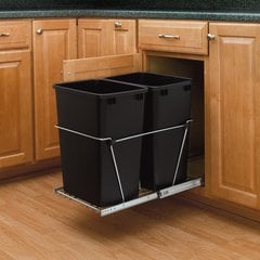 Double Trash Pullout 35 Quart-Black Double Trash Pullout 35 Quart-Black