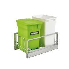 5349 Double Pullout Compost Container Green/White/Aluminum 5349 Double Pullout Compost Container Green/White/Aluminum