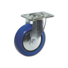 Elastic Rubber Wheel Caster With Swivel - Blue Elastic Rubber Wheel Caster With Swivel - Blue
