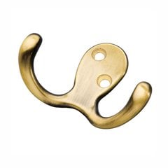 Double Utility Coat Hook Antique Brass Double Utility Coat Hook Antique Brass