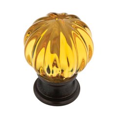 Design Facets 1-1/4 Inch Diameter Statuary Bronze & Amber Cabinet Knob Design Facets 1-1/4 Inch Diameter Statuary Bronze & Amber Cabinet Knob