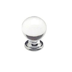 Europa 1-3/16 Inch Diameter Clear Crystal Ball/Chrome Cabinet Knob Europa 1-3/16 Inch Diameter Clear Crystal Ball/Chrome Cabinet Knob
