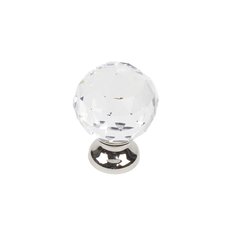 Glamour Knob 1-1/8" Dia Transparent W/ Polished Nickel Base Glamour Knob 1-1/8" Dia Transparent W/ Polished Nickel Base