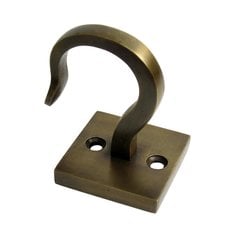 Heavy Front Mounted Hook 2-1/2" L X 2" W - Antique Brass Heavy Front Mounted Hook 2-1/2" L X 2" W - Antique Brass