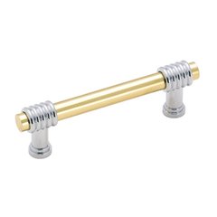 Solid Brass 3 Inch Center to Center Polished Chrome/brass Cabinet Pull Solid Brass 3 Inch Center to Center Polished Chrome/brass Cabinet Pull