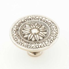 Eastlake Inspirations 1-3/4 Inch Diameter White Brass Cabinet Knob Eastlake Inspirations 1-3/4 Inch Diameter White Brass Cabinet Knob