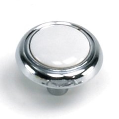 First Family 1-1/4 Inch Diameter White/Polished Chrome Cabinet Knob First Family 1-1/4 Inch Diameter White/Polished Chrome Cabinet Knob