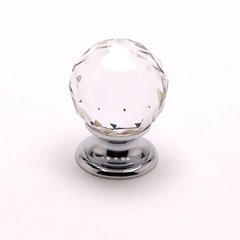 Europa 1-3/16 Inch Diameter Faceted Crystal Ball/Chrome Cabinet Knob Europa 1-3/16 Inch Diameter Faceted Crystal Ball/Chrome Cabinet Knob