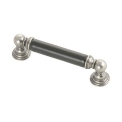 Gaslight 3-3/4 Inch Center to Center Black Nickel Vibed With Black Cabinet Pull Gaslight 3-3/4 Inch Center to Center Black Nickel Vibed With Black Cabinet Pull
