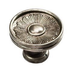 Sunburst 1-3/8 Inch Diameter Silver Antique Cabinet Knob Sunburst 1-3/8 Inch Diameter Silver Antique Cabinet Knob