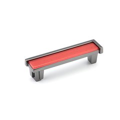 Tallmadge Pull 4 inch Center to Center Black Nickel/Rouge Glass Tallmadge Pull 4 inch Center to Center Black Nickel/Rouge Glass