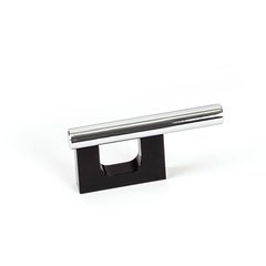 Level 1-1/4 Inch Center to Center Black Polished Chrome Cabinet Pull Level 1-1/4 Inch Center to Center Black Polished Chrome Cabinet Pull