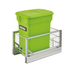 5349 Single Pullout Compost Container Green/Aluminum 5349 Single Pullout Compost Container Green/Aluminum