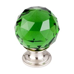 Crystal 1-3/8 Inch Diameter Green Crystal Cabinet Knob Crystal 1-3/8 Inch Diameter Green Crystal Cabinet Knob