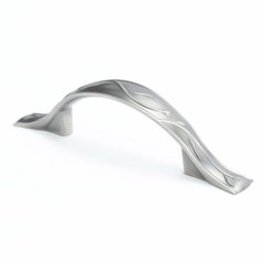 Art Nouveau 3-1/2 Inch Center to Center Vintage Nickel Cabinet Pull Art Nouveau 3-1/2 Inch Center to Center Vintage Nickel Cabinet Pull