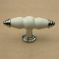Nordic II 3-3/8 Inch Diameter Polished Chrome/White Cabinet Knob Nordic II 3-3/8 Inch Diameter Polished Chrome/White Cabinet Knob