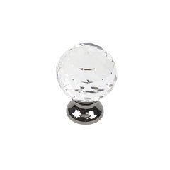 Glamour 1-1/8" Dia Transparent W/ Matte Black Base Glamour 1-1/8" Dia Transparent W/ Matte Black Base