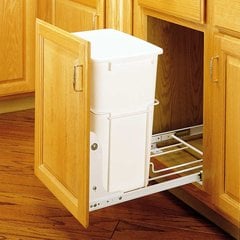 Single Trash Pullout 35 Quart-White Single Trash Pullout 35 Quart-White