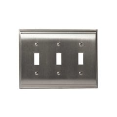 Candler Three Toggle Wall Plate Satin Nickel Candler Three Toggle Wall Plate Satin Nickel