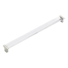 Positano 12-5/8 Inch Center to Center Satin Nickel/Clear Cabinet Pull Positano 12-5/8 Inch Center to Center Satin Nickel/Clear Cabinet Pull