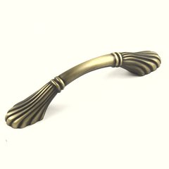 Orchid 3-3/4 Inch Center to Center Brushed Antique Brass Cabinet Pull Orchid 3-3/4 Inch Center to Center Brushed Antique Brass Cabinet Pull