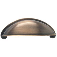 Euro Moderno 2-1/2 Inch Center to Center Brushed Antique Copper Cabinet Cup Pull Euro Moderno 2-1/2 Inch Center to Center Brushed Antique Copper Cabinet Cup Pull