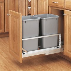 Double Trash Pullout 27 Quart- Silver Double Trash Pullout 27 Quart- Silver