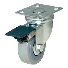 Rubber Caster with Swivel and Brake - Grey Rubber Caster with Swivel and Brake - Grey