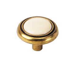 First Family 1-1/4 Inch Diameter Almond/Antique Brass Cabinet Knob First Family 1-1/4 Inch Diameter Almond/Antique Brass Cabinet Knob