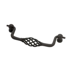 Forged Iron 5-1/16 Inch Center to Center Flat Black Cabinet Bail Pull Forged Iron 5-1/16 Inch Center to Center Flat Black Cabinet Bail Pull