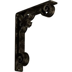 Fleur-de-lis 2"W x 10"D x 12"H Countertop Bracket - Iron/Steel Antiqued Pale Gold Fleur-de-lis 2"W x 10"D x 12"H Countertop Bracket - Iron/Steel Antiqued Pale Gold