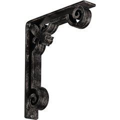 Fleur-de-lis 2"W x 10"D x 12"H Countertop Bracket - Iron/Steel Antiqued Warm Silver Fleur-de-lis 2"W x 10"D x 12"H Countertop Bracket - Iron/Steel Antiqued Warm Silver