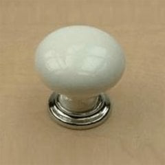 Nordic II 1-3/8 Inch Diameter Polished Chrome/White Cabinet Knob Nordic II 1-3/8 Inch Diameter Polished Chrome/White Cabinet Knob