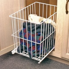 Roll-Out Wire Hamper 11"W- White Roll-Out Wire Hamper 11"W- White