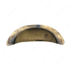 Povera 3-3/4 Inch Length Oxidized Brass Cabinet Cup Pull Povera 3-3/4 Inch Length Oxidized Brass Cabinet Cup Pull