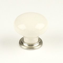 Nordic 1-3/8 Inch Diameter Satin Nickel/Cream Crackle Cabinet Knob Nordic 1-3/8 Inch Diameter Satin Nickel/Cream Crackle Cabinet Knob