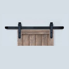 Designer Barn Door Rolling Hardware & 6' Track Smooth Iron Designer Barn Door Rolling Hardware & 6' Track Smooth Iron