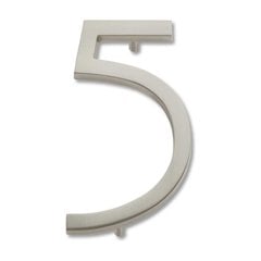 Modern Avalon House Number Five Brushed Nickel Modern Avalon House Number Five Brushed Nickel