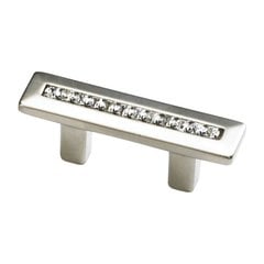 SkyeVale 1-1/4 Inch Center to Center Satin Nickel With Crystals Cabinet Pull SkyeVale 1-1/4 Inch Center to Center Satin Nickel With Crystals Cabinet Pull