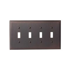 Mulholland Four Toggle Wall Plate Oil Rubbed Bronze Mulholland Four Toggle Wall Plate Oil Rubbed Bronze