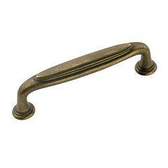 Mulholland 3-3/4 Inch Center to Center Rustic Brass Cabinet Pull Mulholland 3-3/4 Inch Center to Center Rustic Brass Cabinet Pull