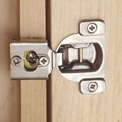 Compact 38N Hinge and Mounting Plate 3/8 inch Overlay with Dowel Compact 38N Hinge and Mounting Plate 3/8 inch Overlay with Dowel