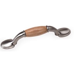 First Family 3 Inch Center to Center Oak/Satin Chrome Cabinet Pull First Family 3 Inch Center to Center Oak/Satin Chrome Cabinet Pull